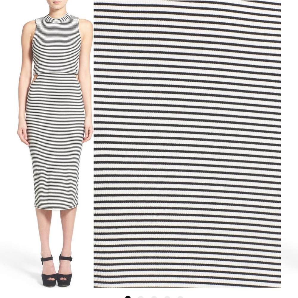*NWT* MINKPINK ‘Urban Memories' Stripe Body Con Dress midi cutout size medium
